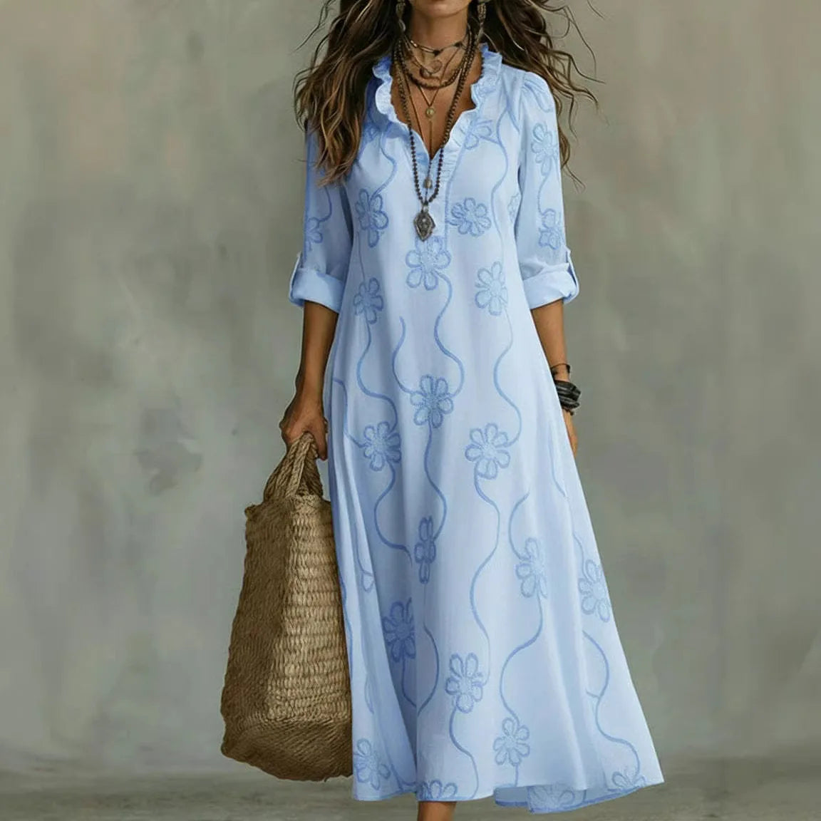 Floral Maxi Robe for Summer Days
