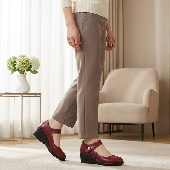 Elegant Mid-Heel Leather Shoes