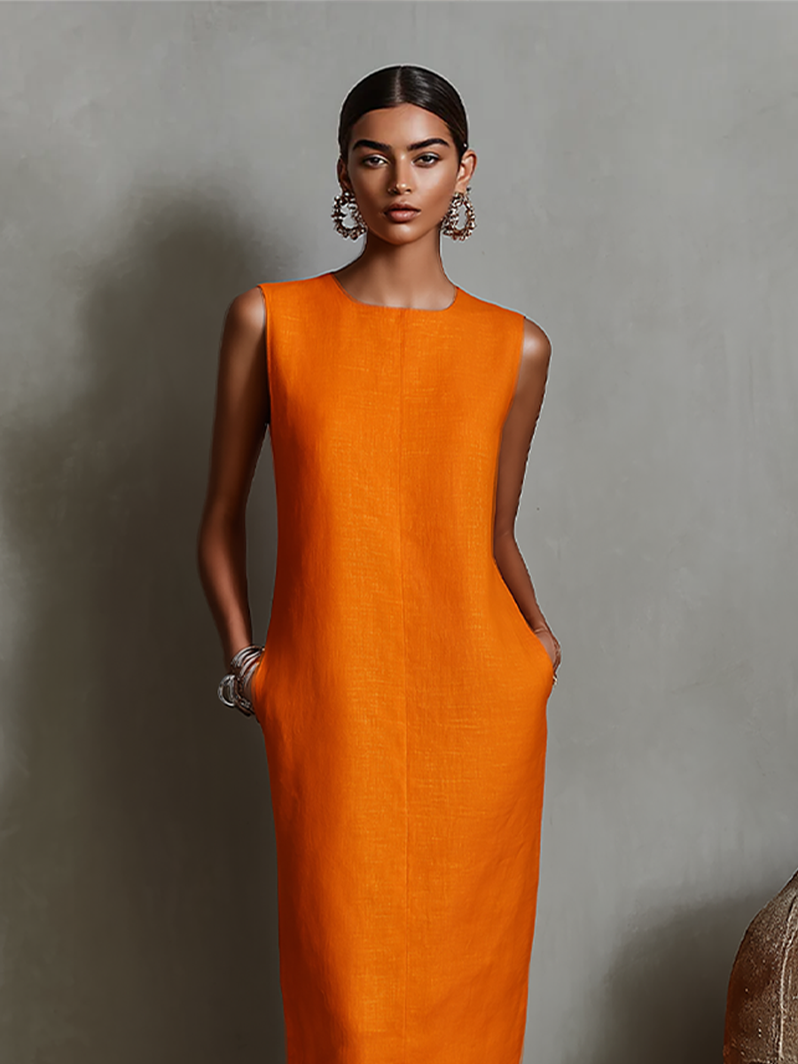 Chic Pocketed Midi Dress