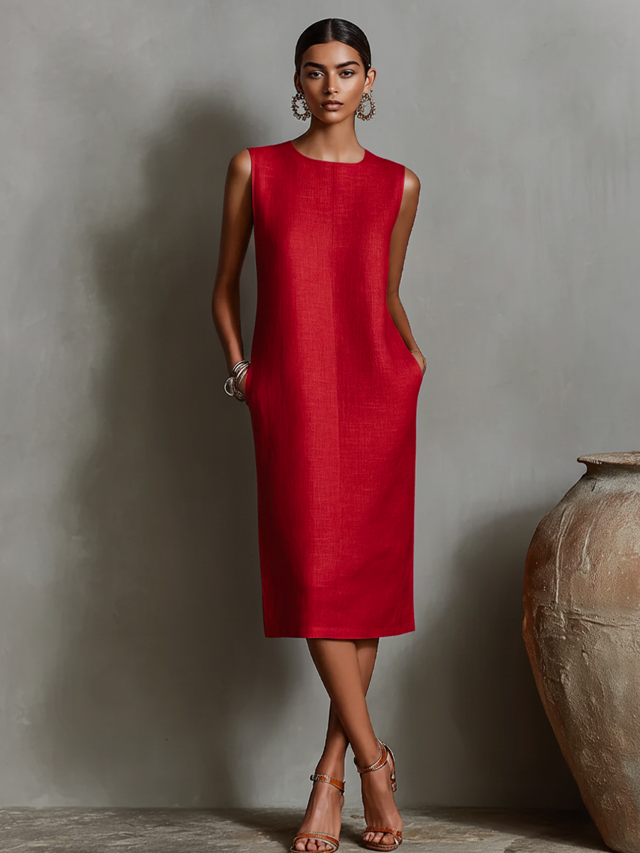 Chic Pocketed Midi Dress