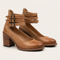 Triple Buckle Leather Heels