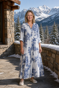 Bohemian Floral Button-Down Maxi Dress